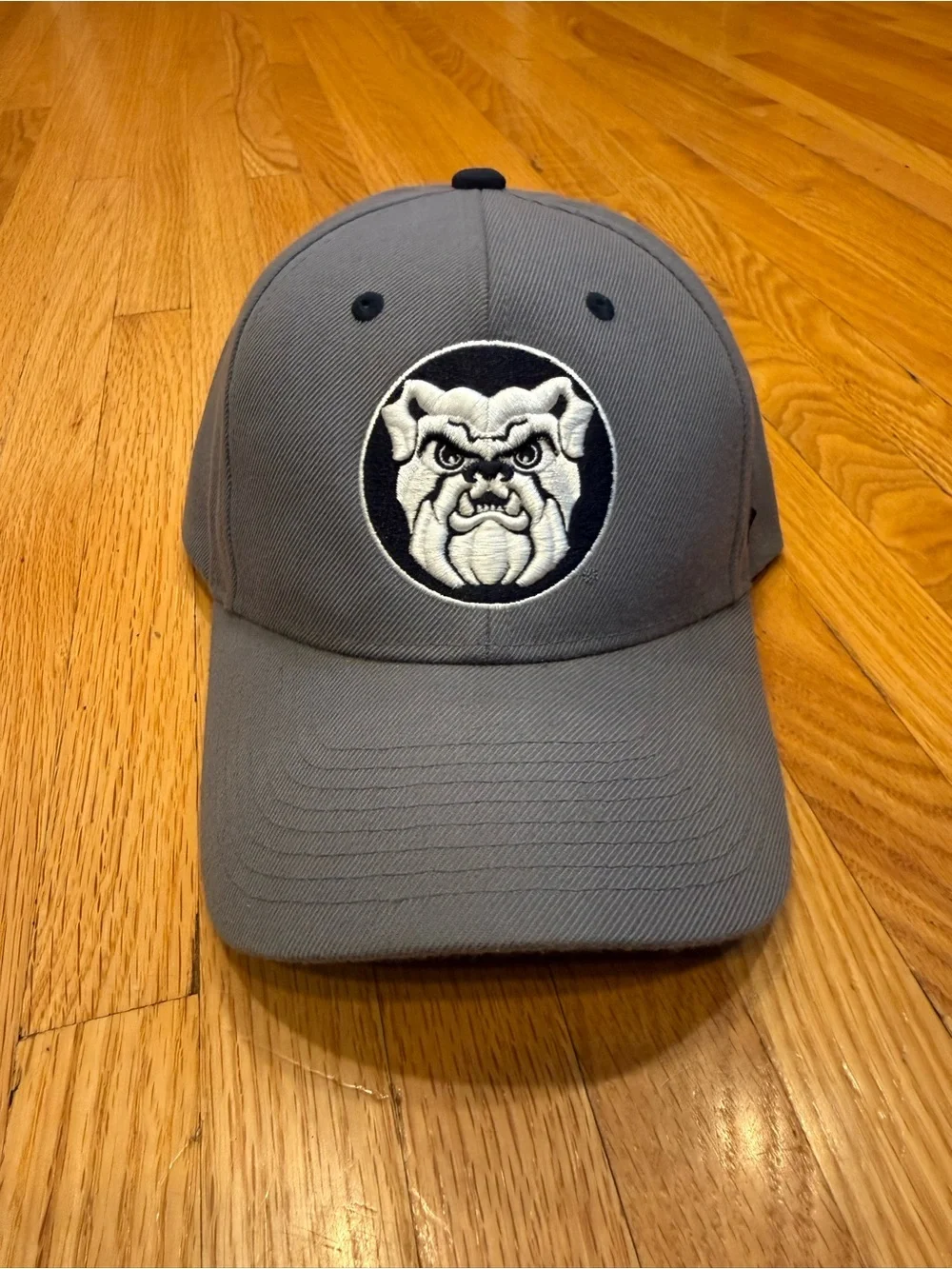 Gray Butler University Bulldog Embroidered Dog Baseball Hat -